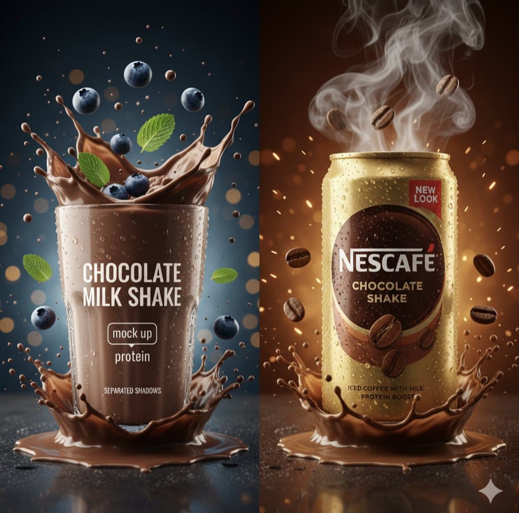 Brand Campaign: Split Chocolate and Coffee Drinks Ad by @Minahil42298354