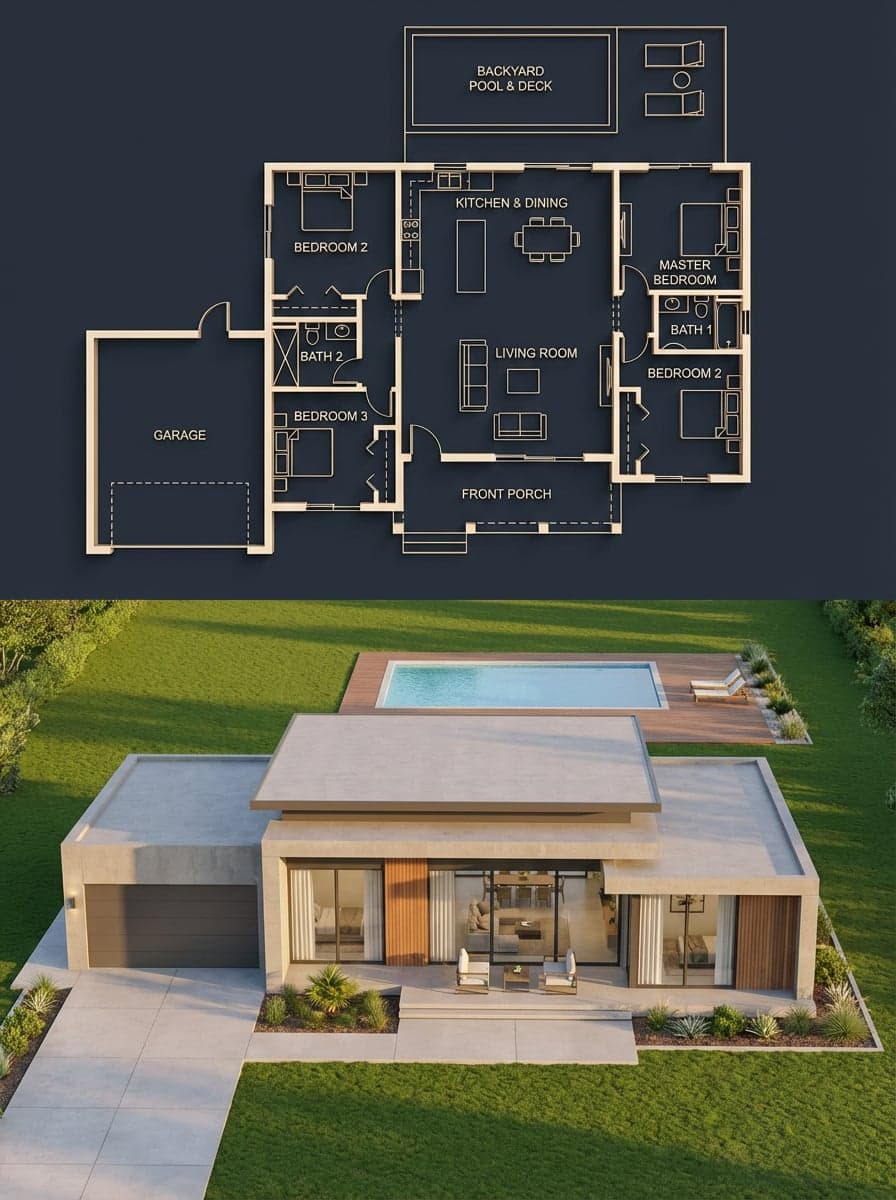 Illustration Campaign: Blueprint to Home Visualization by @craftian_keskin