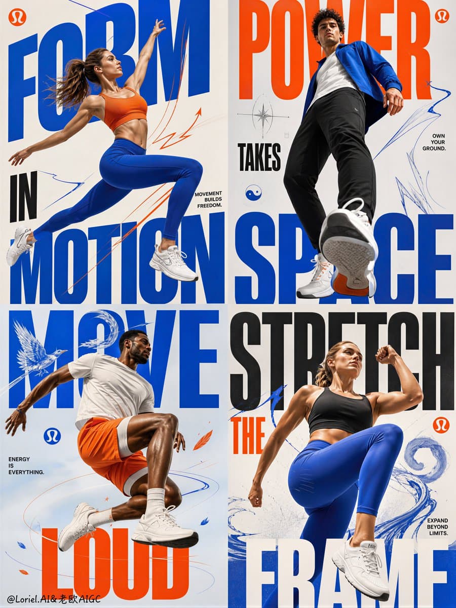 Poster Campaign: Four-Panel Athletic Campaign by @ou_zhen599