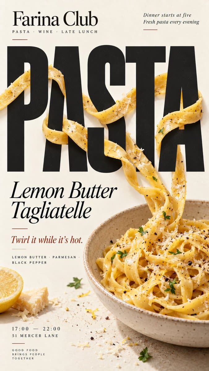 Food Editorial Poster with Interactive Typography