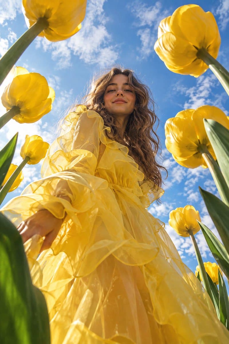 Photography Campaign: Yellow Tulip Fashion Portrait by @Ozayrr_irl