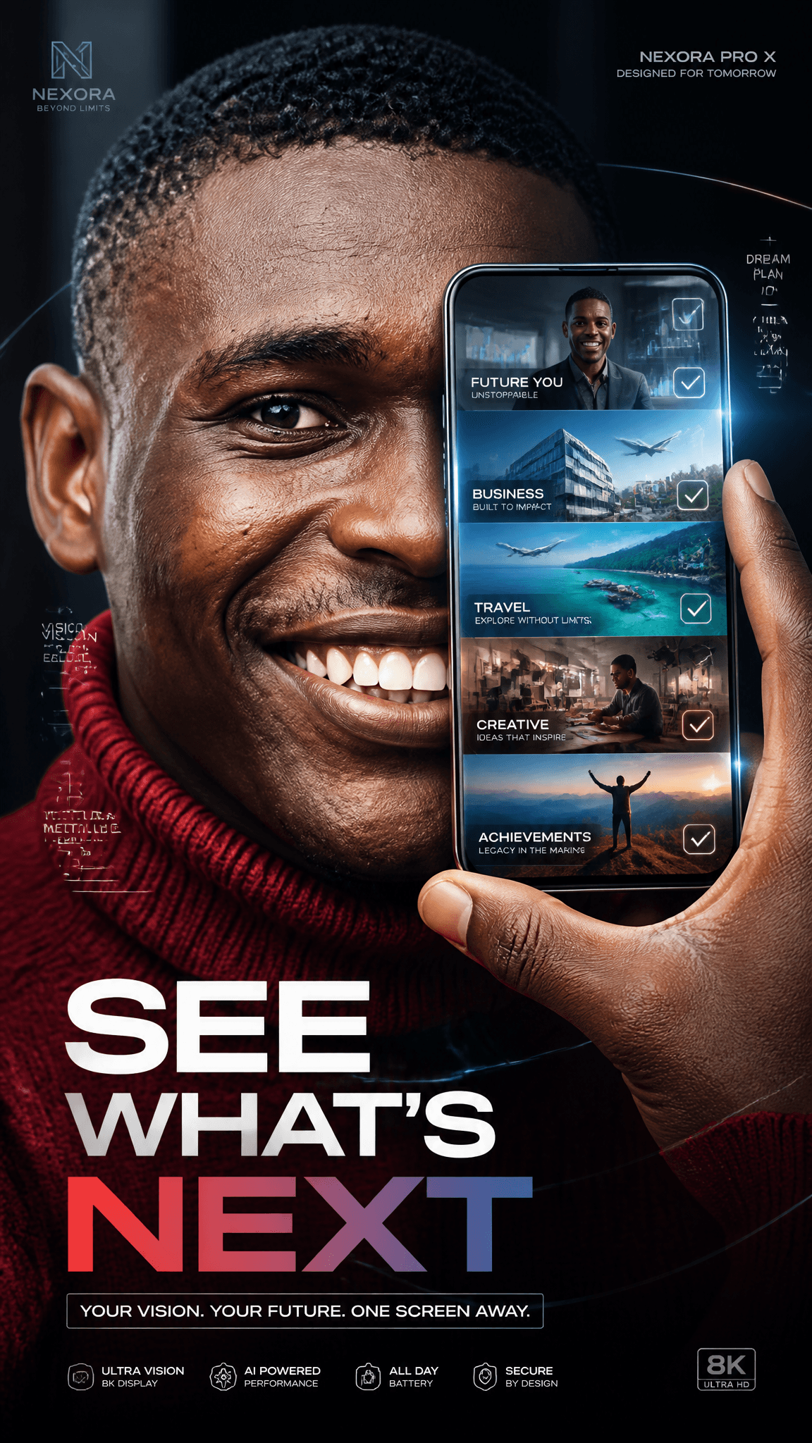 Poster Campaign: Close-Up Smartphone Ad Poster by @user_e92f3a54