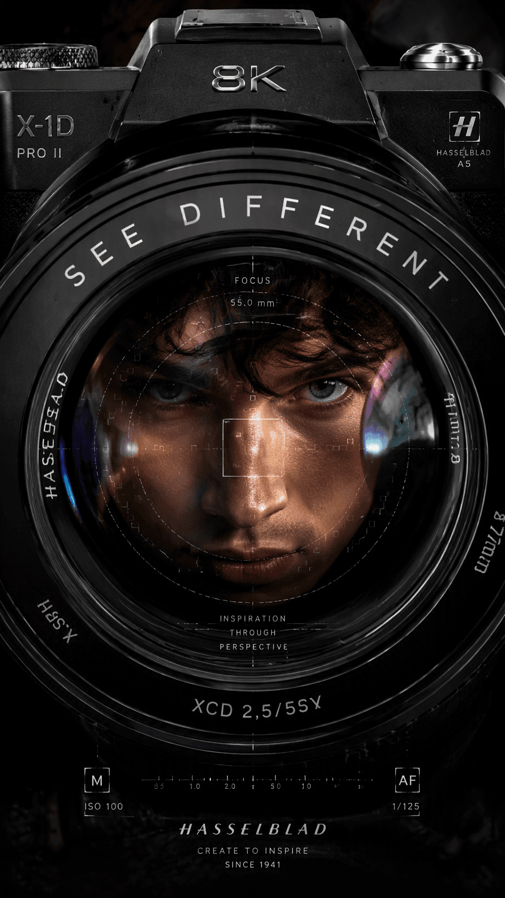 Camera Lens Portrait Advertising Poster