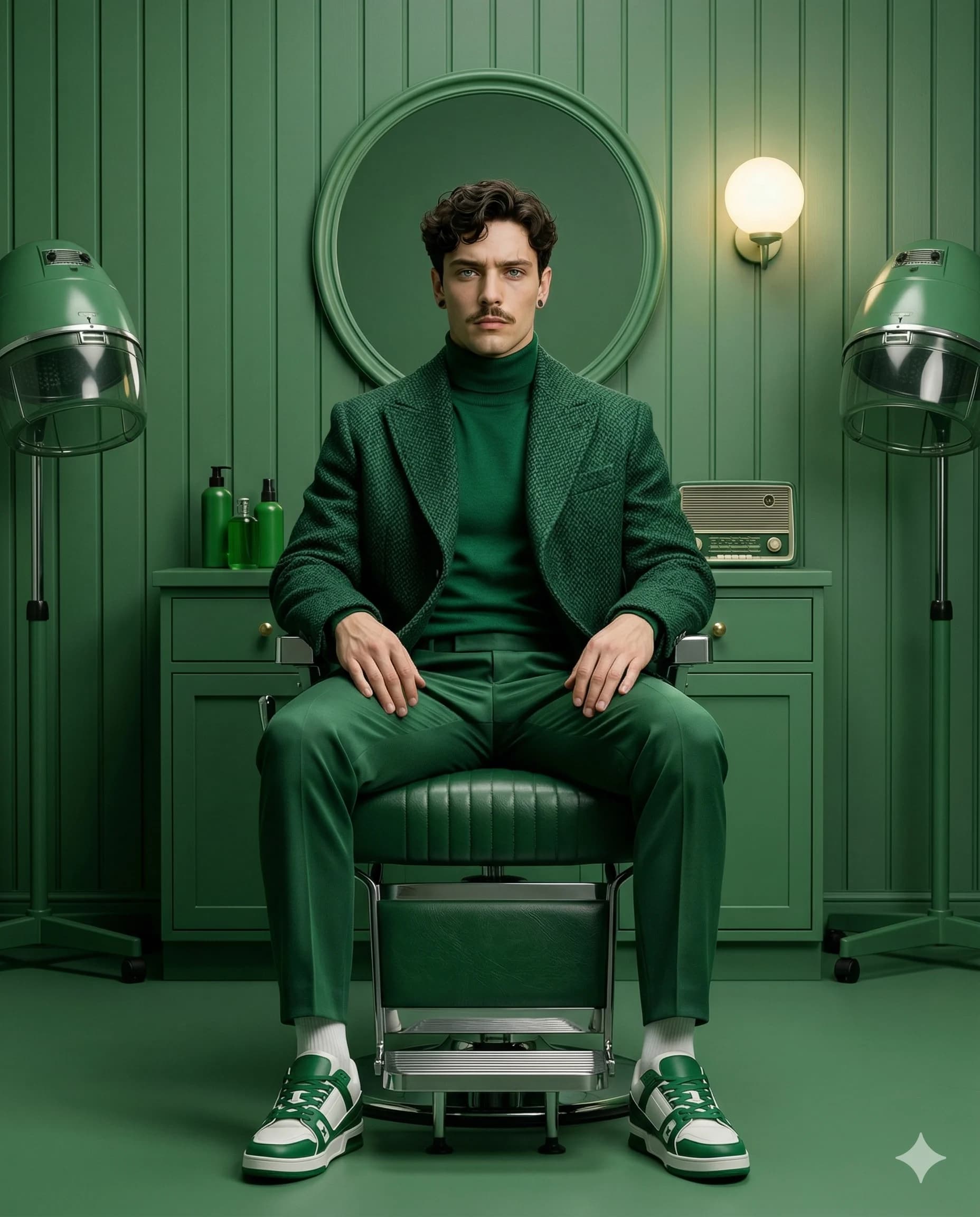 Emerald Barbershop Fashion Portrait