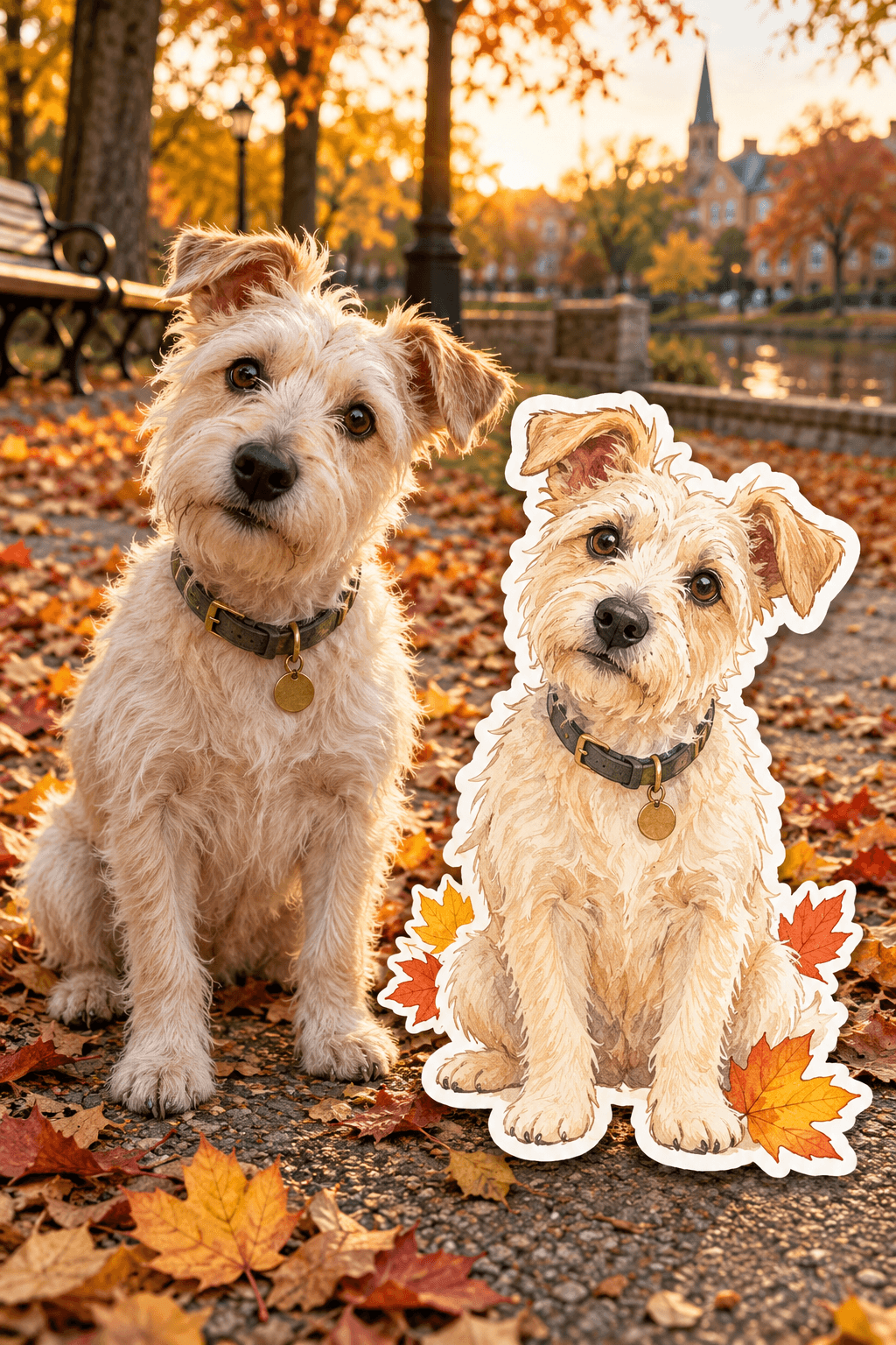 Autumn Photo to Sticker Portrait Pair — image 2 of 3