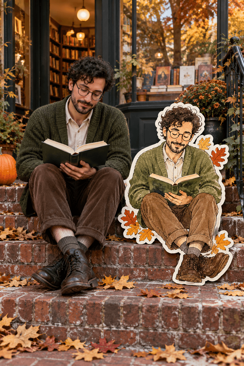 Autumn Photo to Sticker Portrait Pair — image 3 of 3