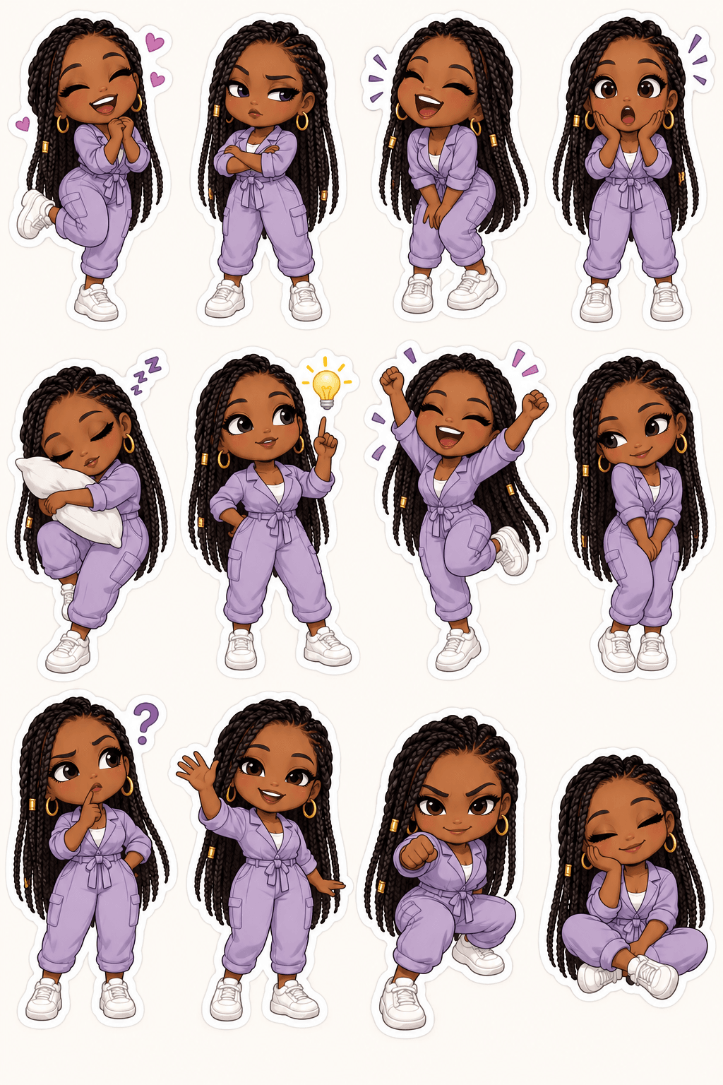 Chibi Reaction Sticker Sheet — image 3 of 3