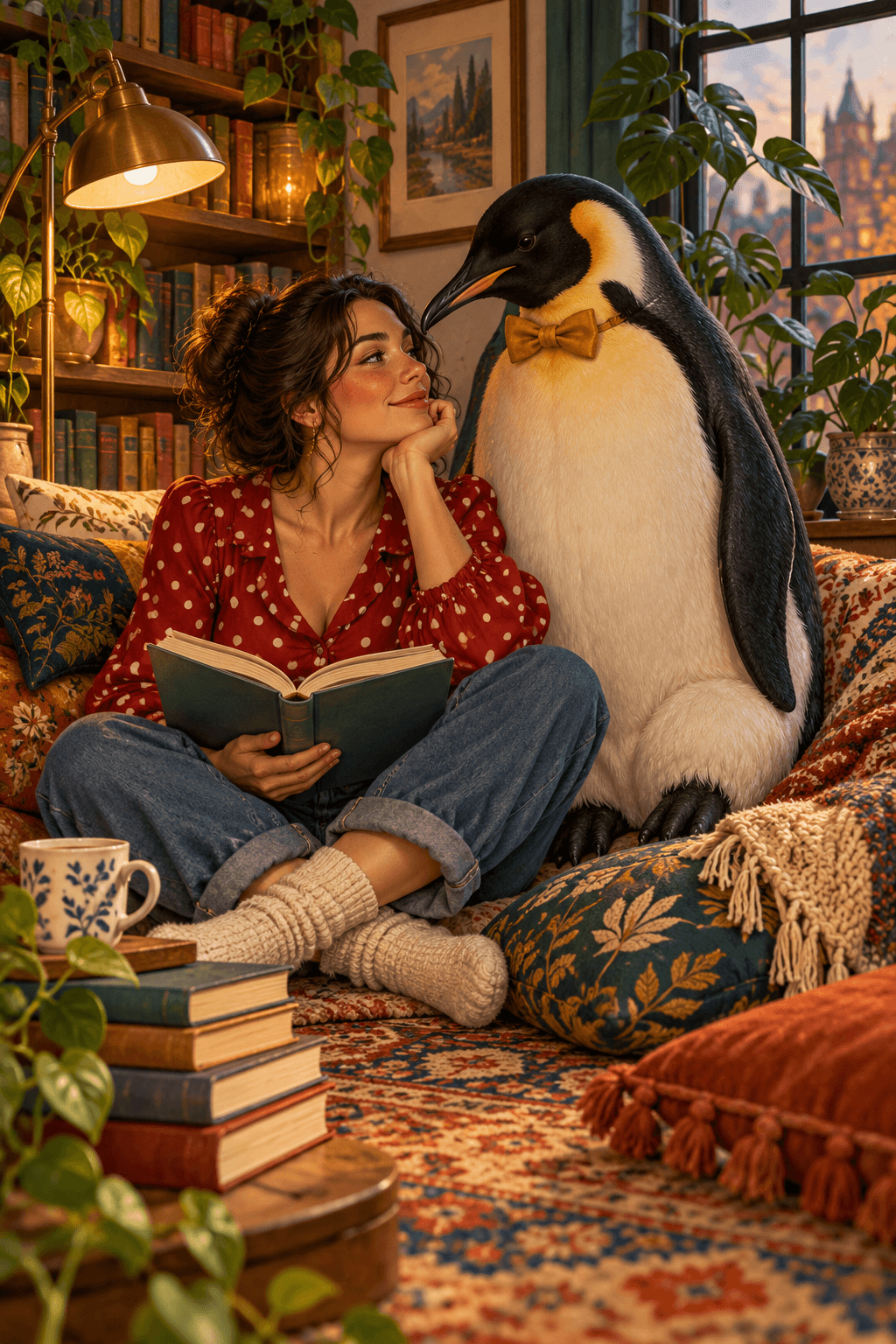 Cozy Oversized Animal Companion Poster