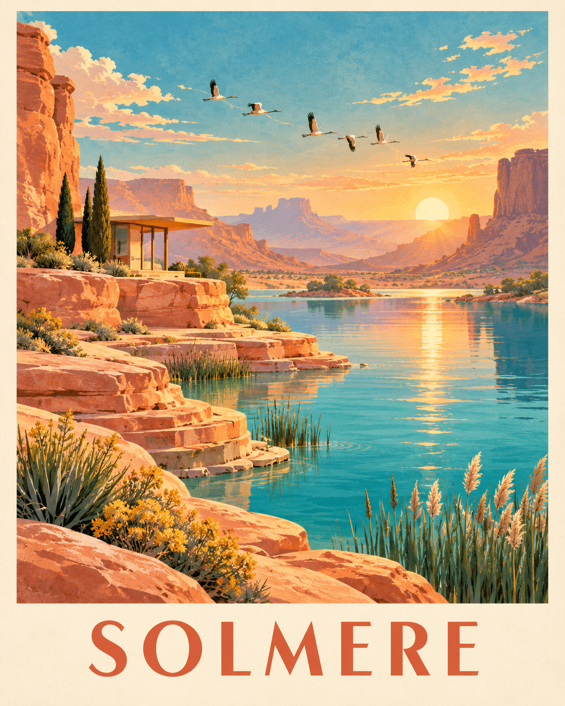Fictional Destination Gouache Poster — image 2 of 3