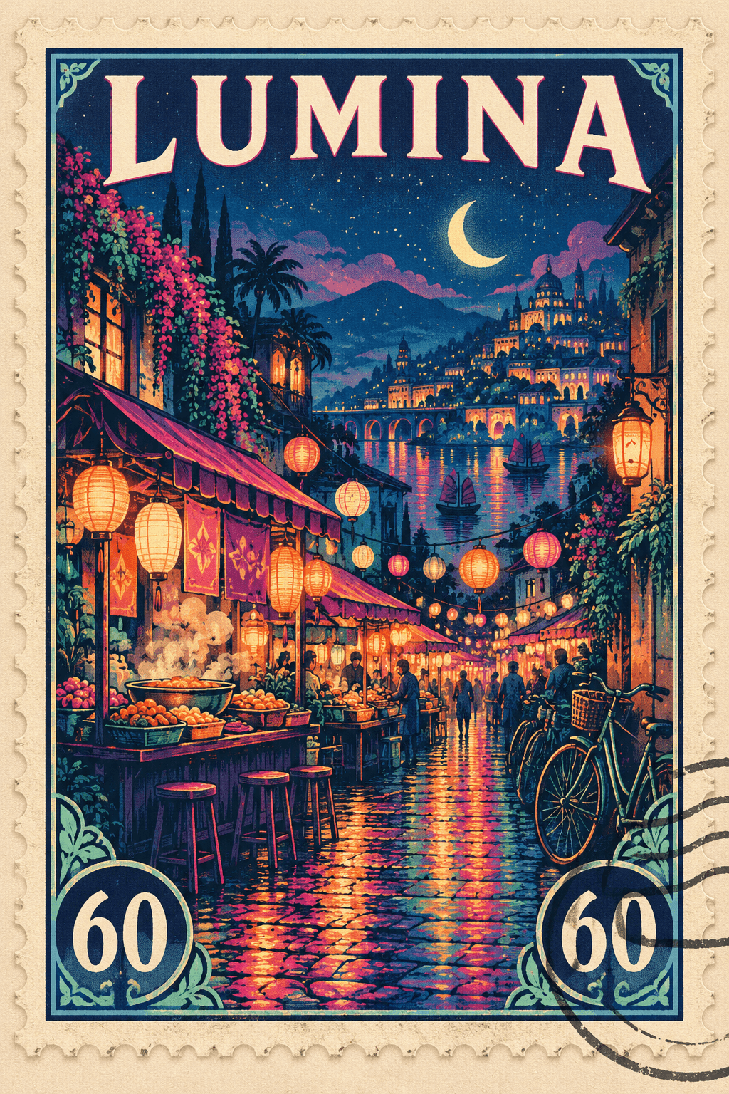 Invented Travel Postage Stamp Poster — image 3 of 3