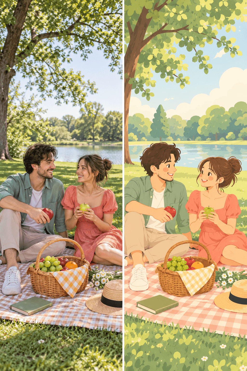 Kawaii Reality-to-Illustration Pair — image 2 of 3
