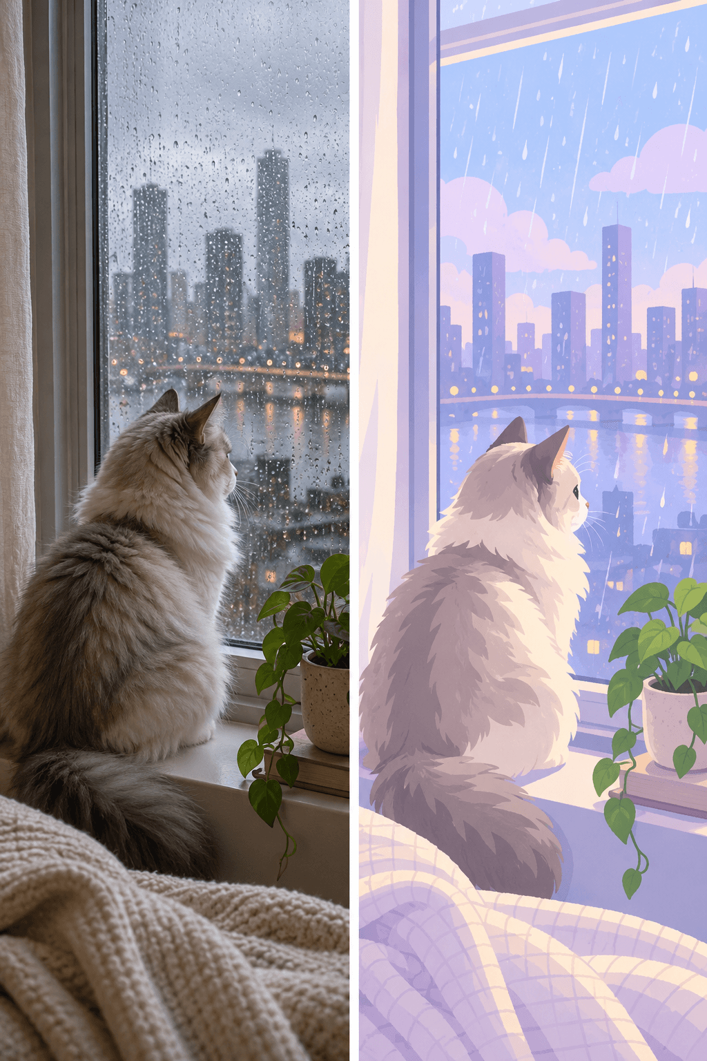 Kawaii Reality-to-Illustration Pair — image 3 of 3