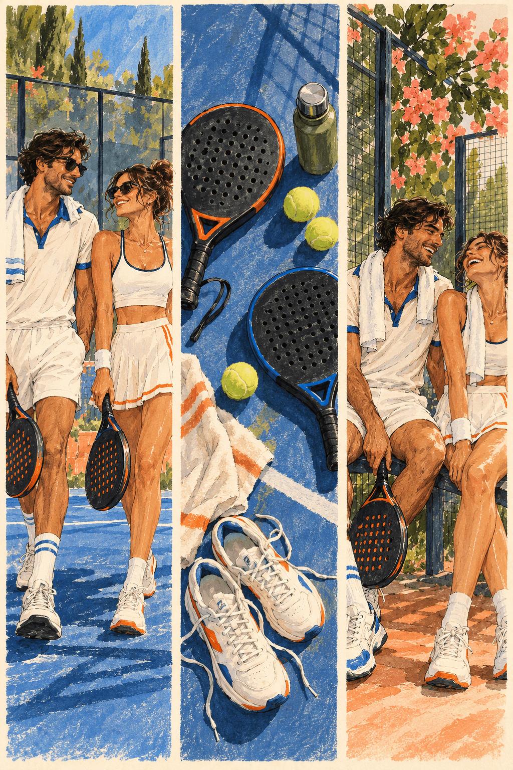 Padel Lifestyle Sketch Triptych — image 2 of 3
