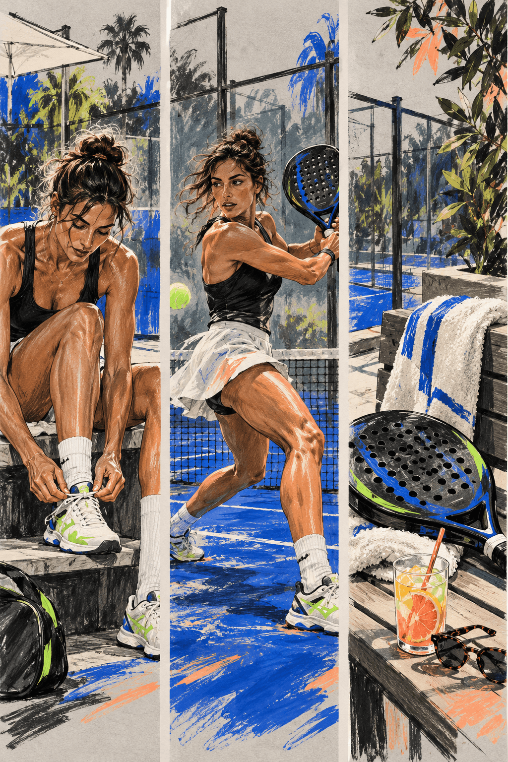 Padel Lifestyle Sketch Triptych — image 3 of 3