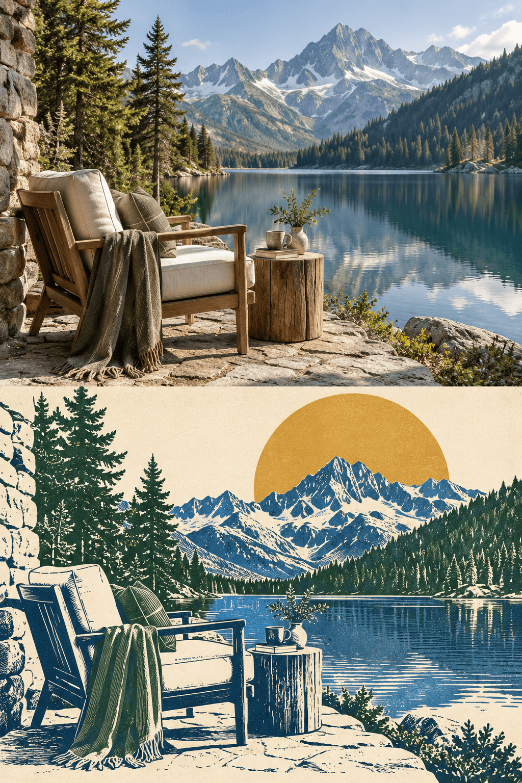 Photo-to-Screenprint Destination Poster — image 2 of 3
