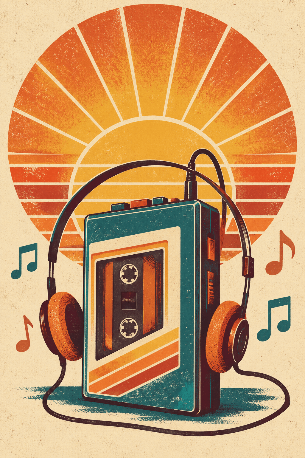 Retro Sunburst Object Poster — image 1 of 3