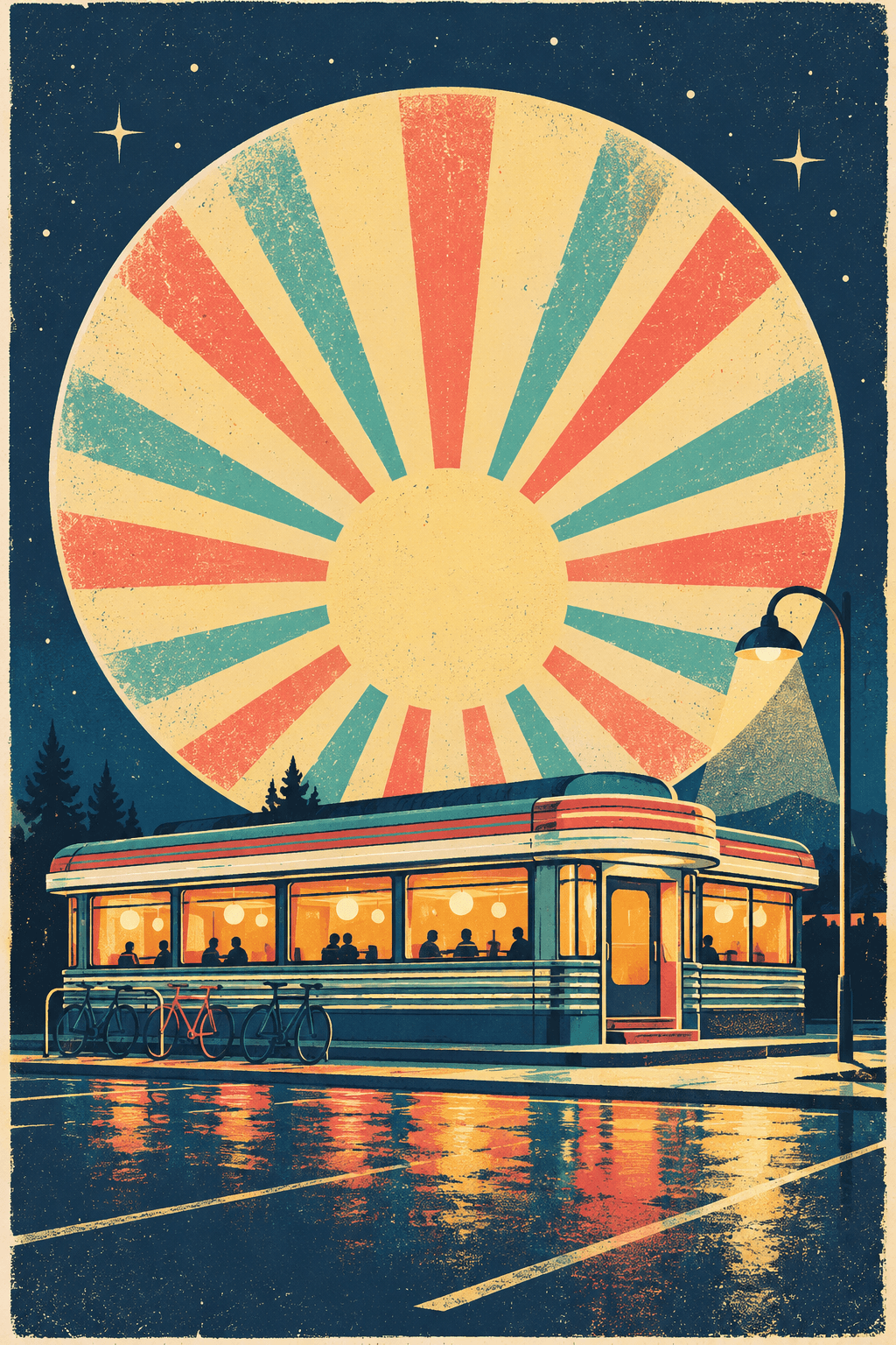 Retro Sunburst Object Poster — image 3 of 3