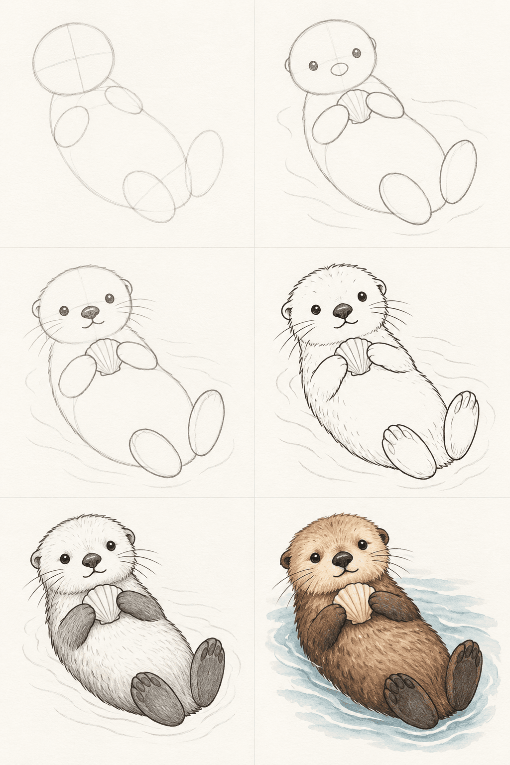 Six-Stage Cute Animal Drawing Sheet — image 2 of 3