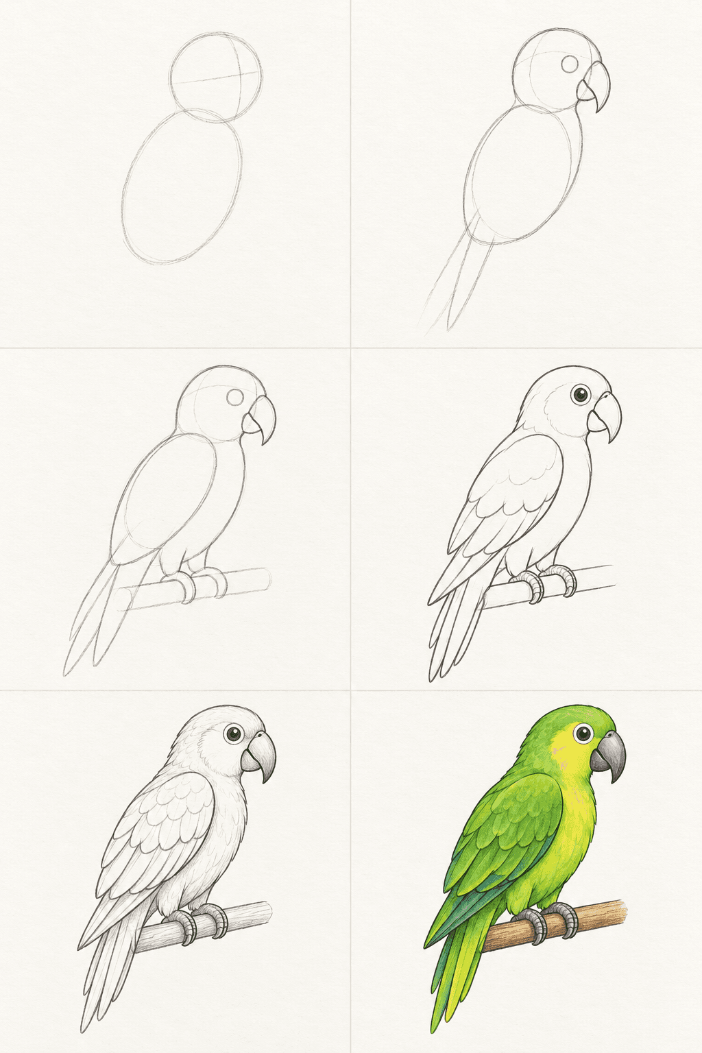 Six-Stage Cute Animal Drawing Sheet — image 3 of 3
