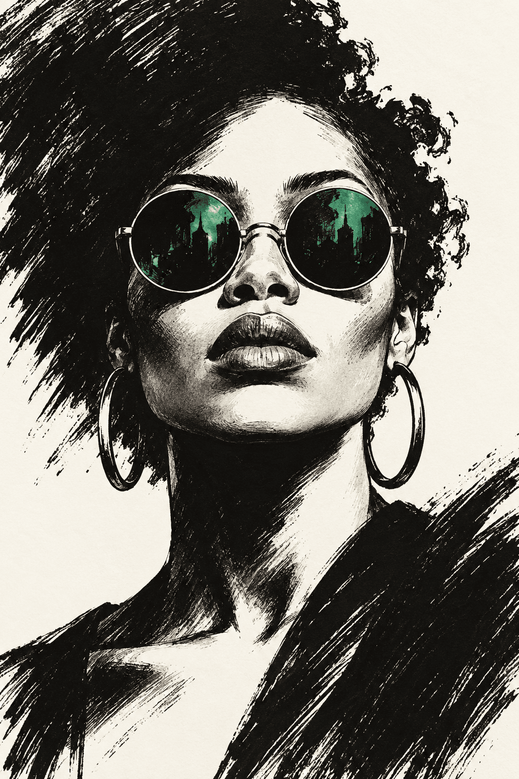 Split-Ink Sunglasses Portrait — image 3 of 3