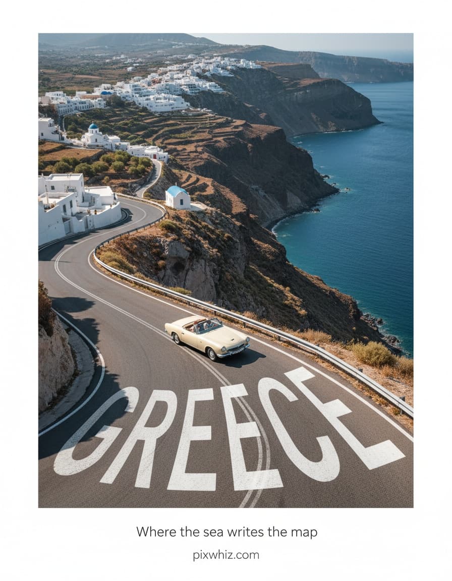 Giant Road Typography Travel Poster — image 2 of 2