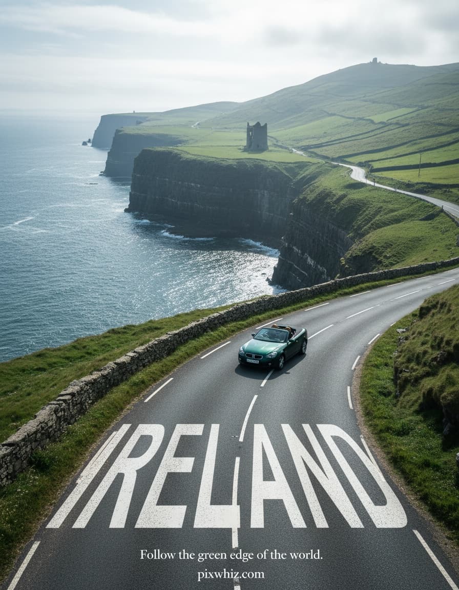 Giant Road Typography Travel Poster